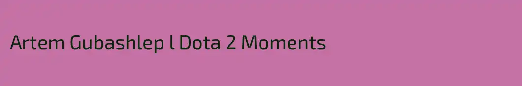 Artem Gubashlep l Dota 2 Moments